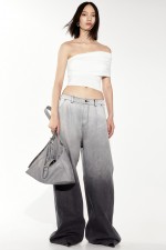 Wide-Leg Twill Pants