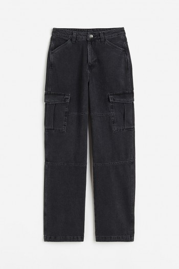 Denim cargo trousers