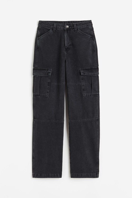 Denim cargo trousers